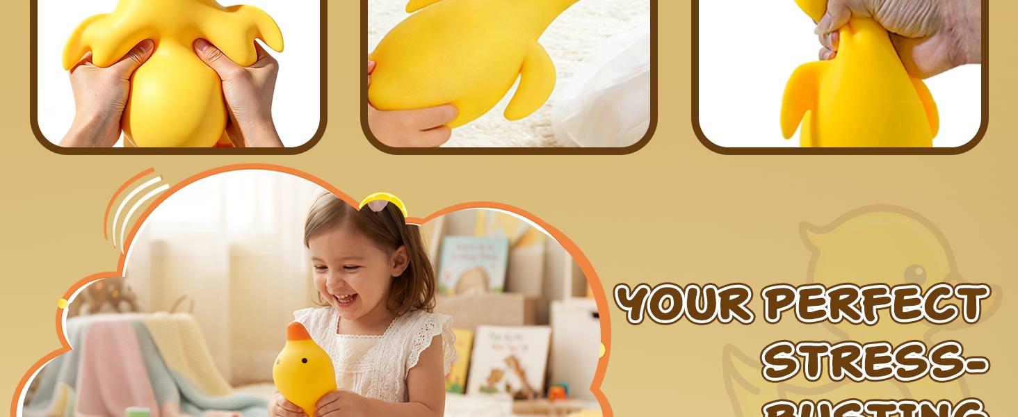 Duck Squishy, Jumbo Squishy Duck Giant Big Realistic Moldable Soft Squishys Slow Rising Stress Ball for Anxiety Stress Party Favor for Adults