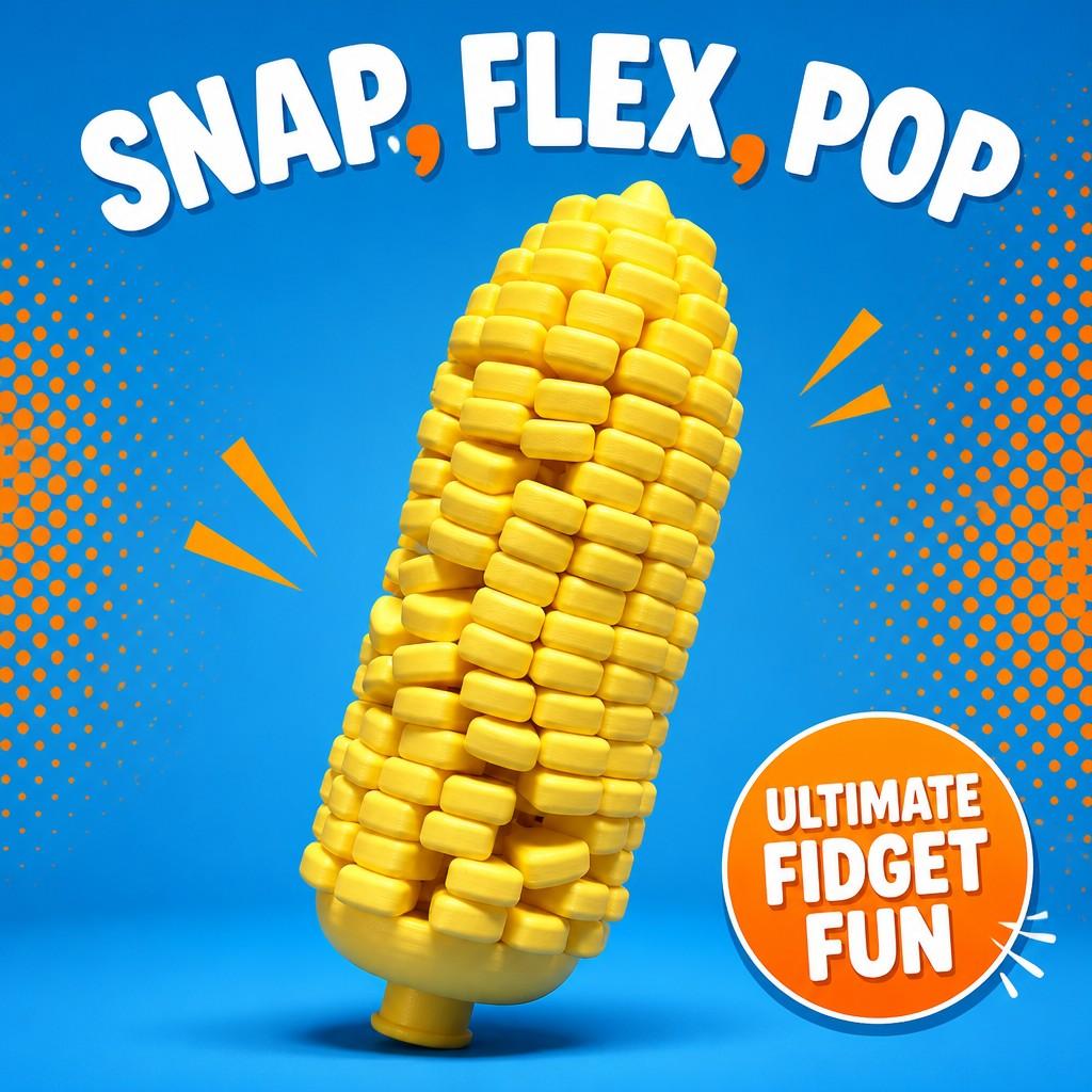 3D Printed Corn COB Toy with Joint Movement, Stress Relief Simulation, Office Relaxation Tool, Perfect Gift Idea, Fidget Gadget, Stress Relieving Tool, Stress Relief Tools, Fidgeting