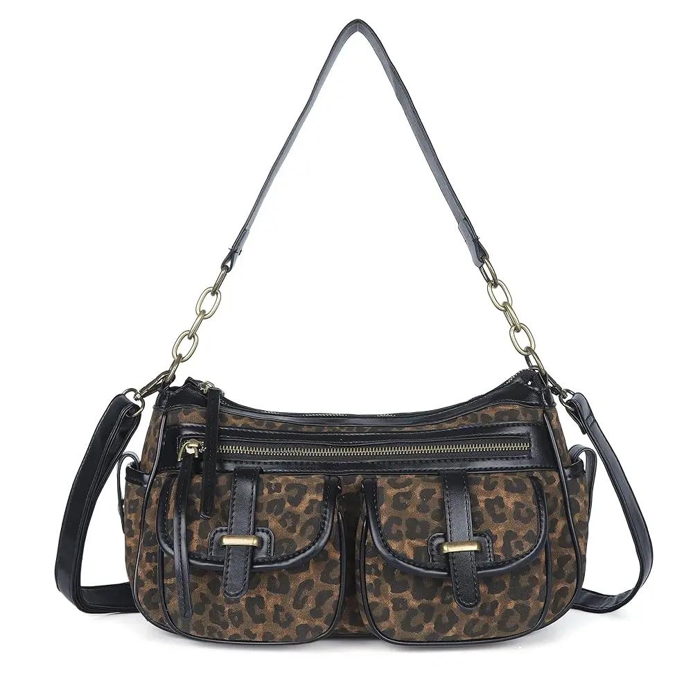 Women's Hobo Cross‑Body Bag, Casual Vegan Leather Shoulder Handbag with Adjustable Strap & Multiple Pockets for Daily Use
