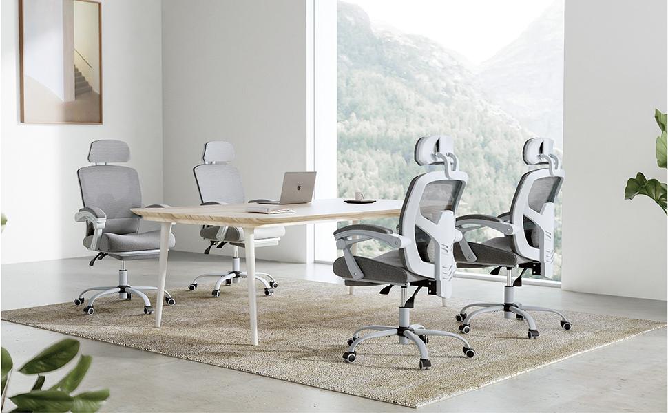 Sweet Furniture Ergonomic High-Back Home Office Chair - Mesh Computer Desk Chair with Reclining Function and Foot Rest