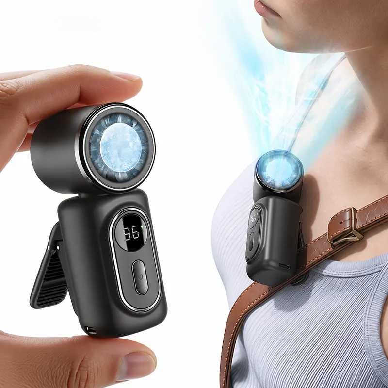 3-in-1 Mini Portable Handheld Clip Cooling Fan - 3000mAh Rechargeable Battery, 5 Speeds, 180° Adjustable Airflow, USB Powered, Ideal for Travel, Office, Travel Stuff, Portable Fans Essentials