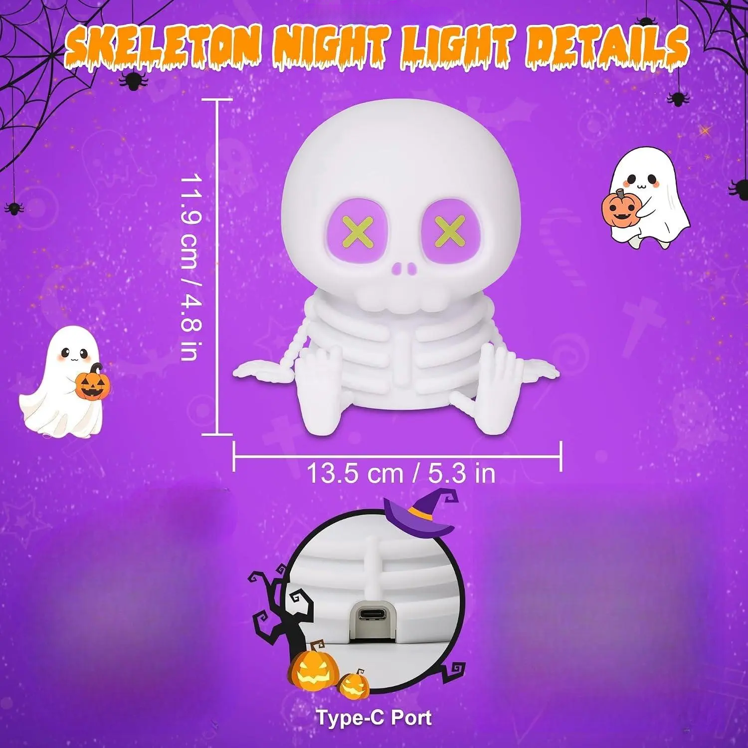 Skull Night Light LED Silicone Color-Changing Lamp Outdoor