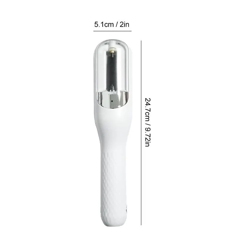 Lightweight USB‑rechargeable hair trimmer with automatic cutting for split‑end trimming, compact for home and travel and available in multiple colours as a handy gift.