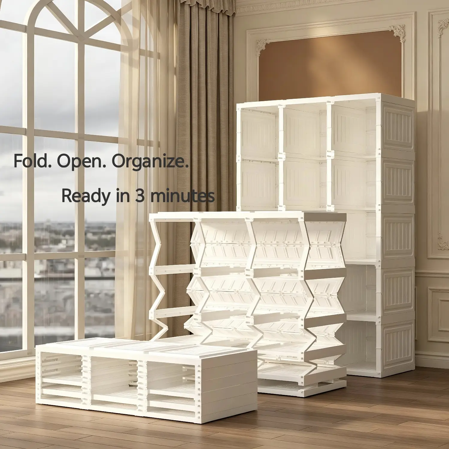 Portable Transparent Plastic Wardrobe Closet Organizer