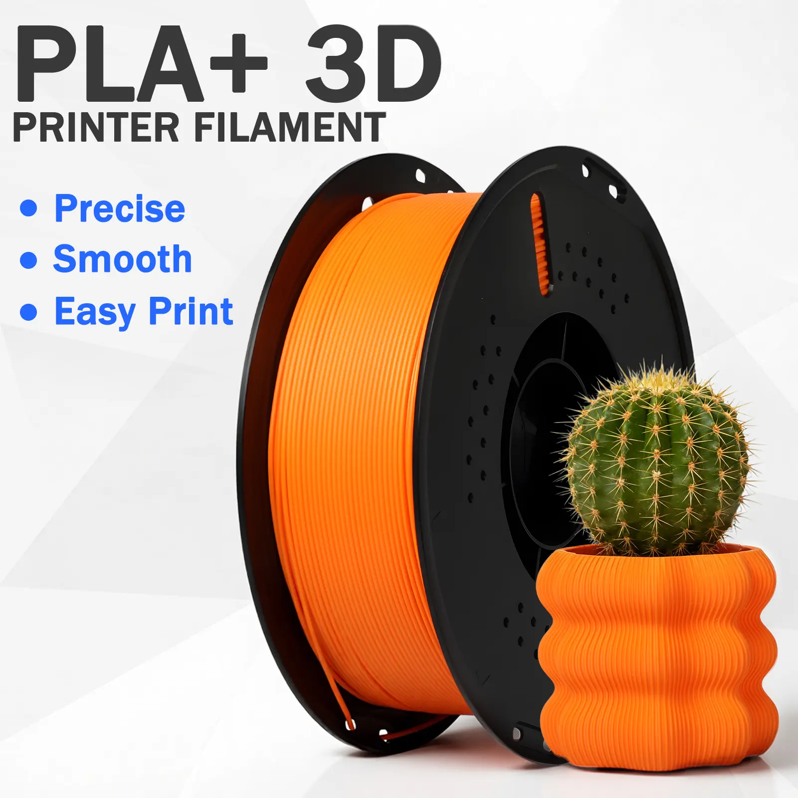 PLA+ 3D Printing Filament, 1.75mm 4-Color Gradient Filament, 2KG Tangle-Free Printing Material for FDM 3D Printers