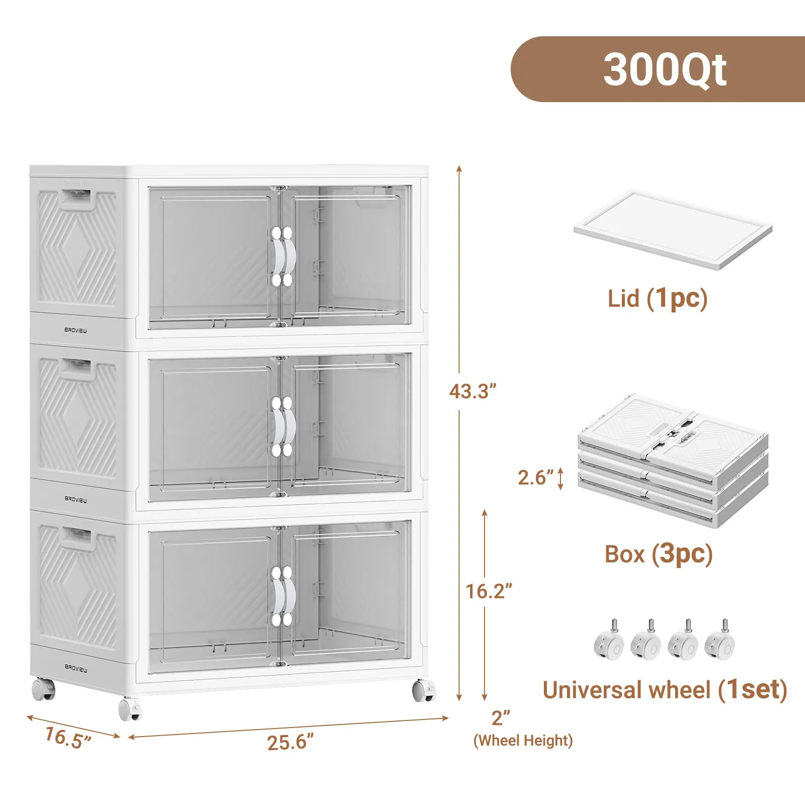 Stackable Clear Storage Bins with Wheels