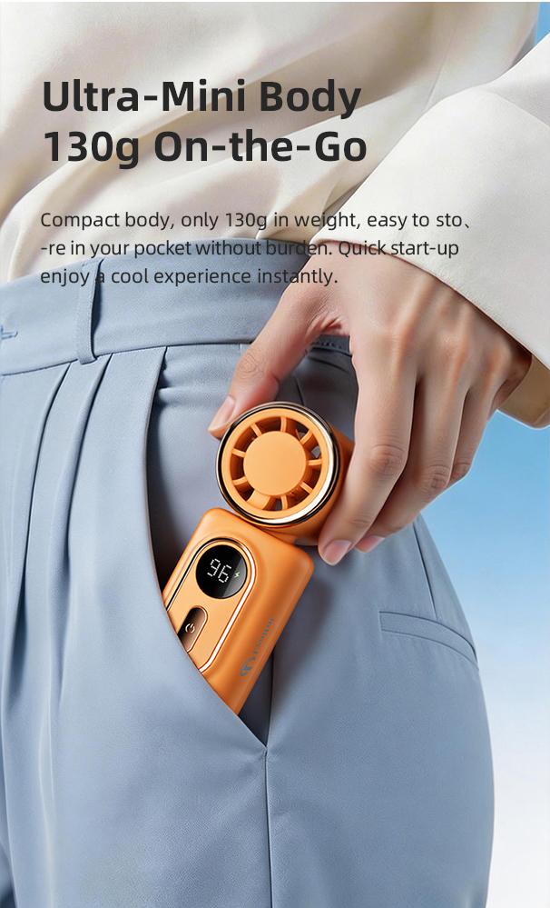 Lzaitai 3-in-1 Mini Portable Handheld Clip Cooling Fan - 3000mAh Rechargeable Battery, 5 Speeds, 180&deg; Adjustable Airflow, USB Powered, Ideal for Travel, Office, Travel Stuff, Portable Fans Essentials