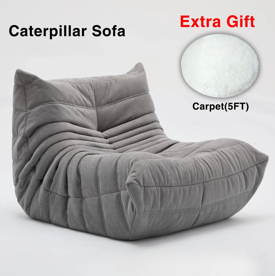 Cloud-Like Chenille Bean Bag Sofa | Cozy Memory Foam Lounge Chair for Relaxing at Home