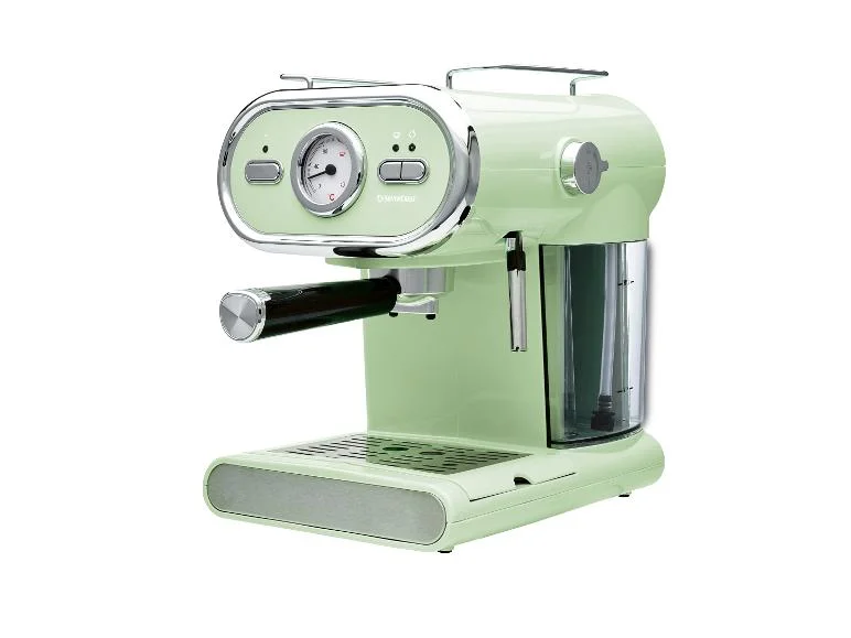 1100W espresso machine with 15‑bar pump, portafilter and swivelling 2‑in‑1 steam frother, auto shut‑off for delicious barista‑style home coffee.