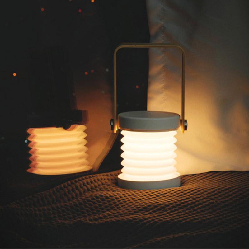 Transformable USB‑rechargeable lamp with touch dimming and 360° rotation, portable cord‑free lighting for indoor and outdoor use.