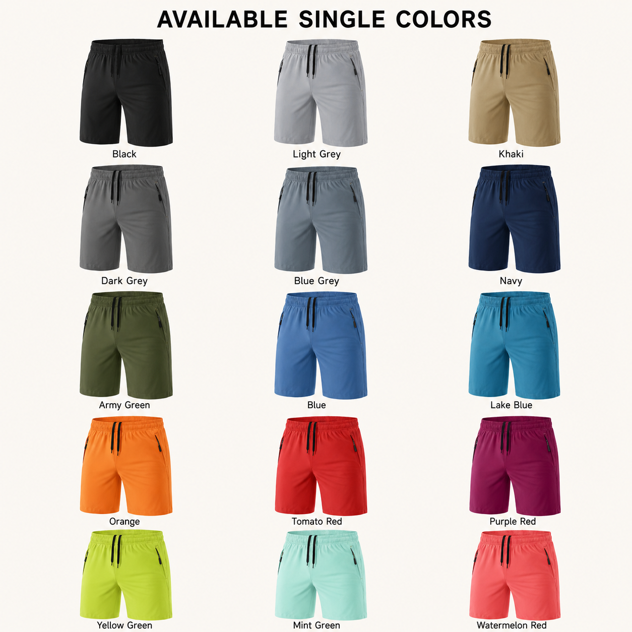 Men's 9-Inch Quick-Dry Athletic Shorts available single-color guide