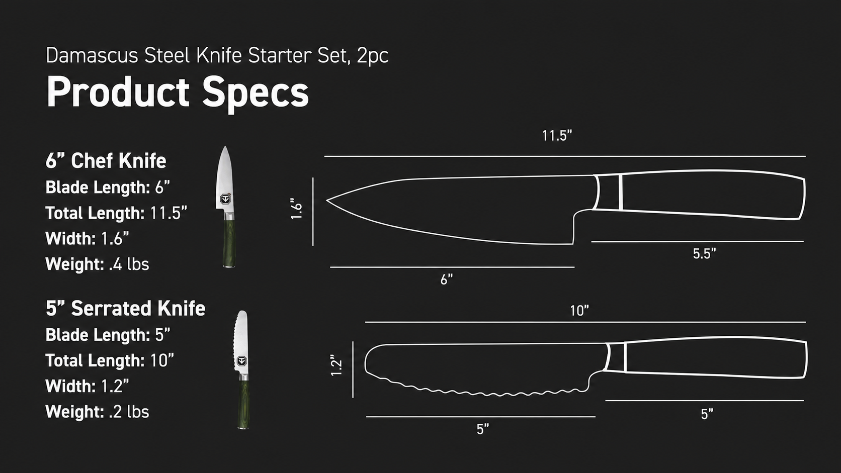Product Spec dimensions