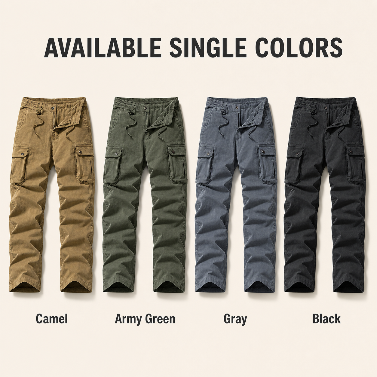 Men's Washed Vintage Tapered Work Pants available single-color guide