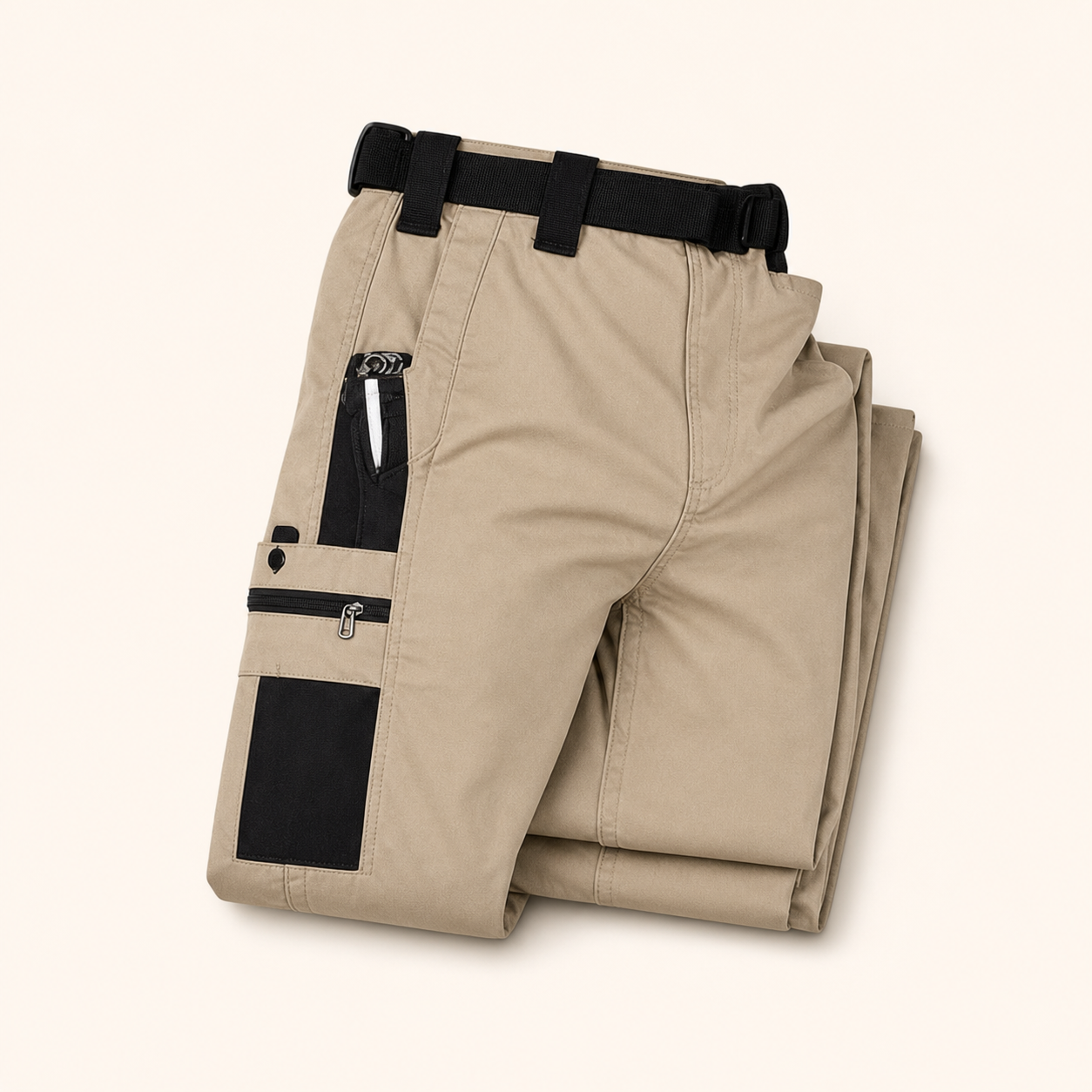 Unbranded men's tactical cargo pants in Khaki