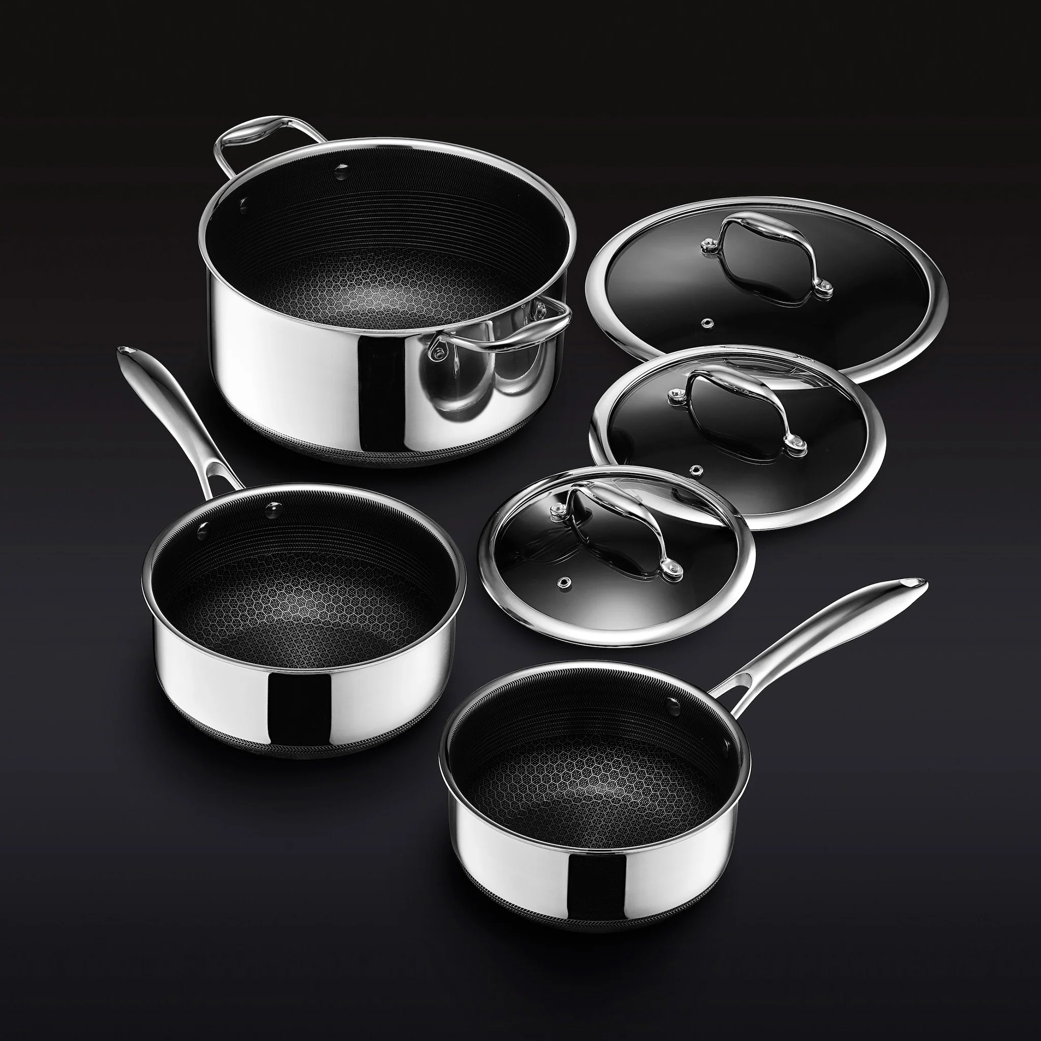 Hybrid Pot Set with Lids, 6 pieces