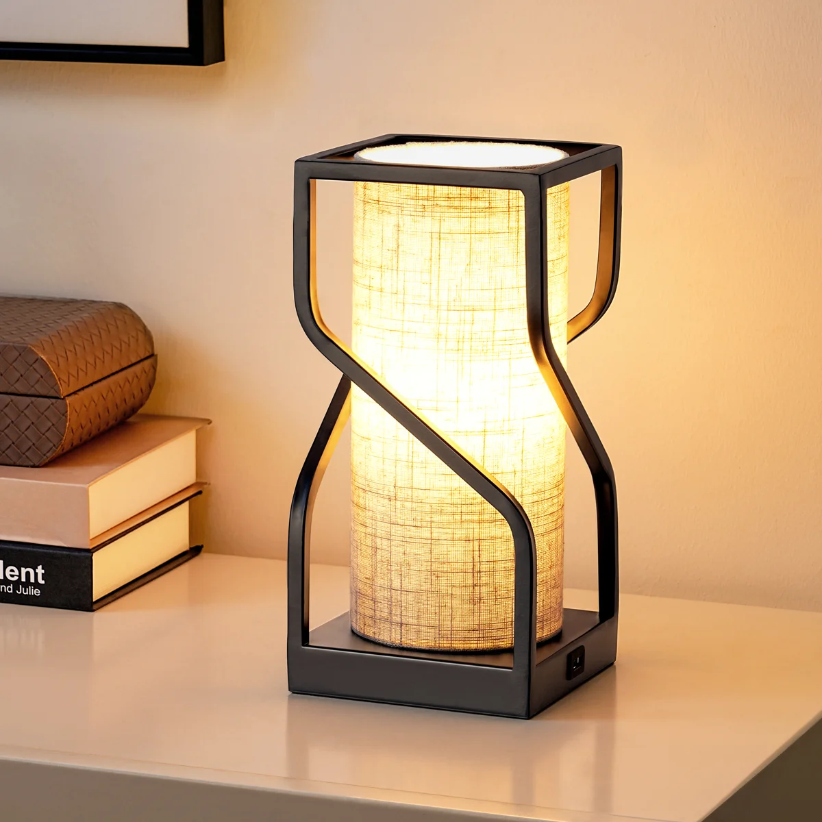 Burdena Metal Touch Control Table Lamp with USB and Bulb Included
