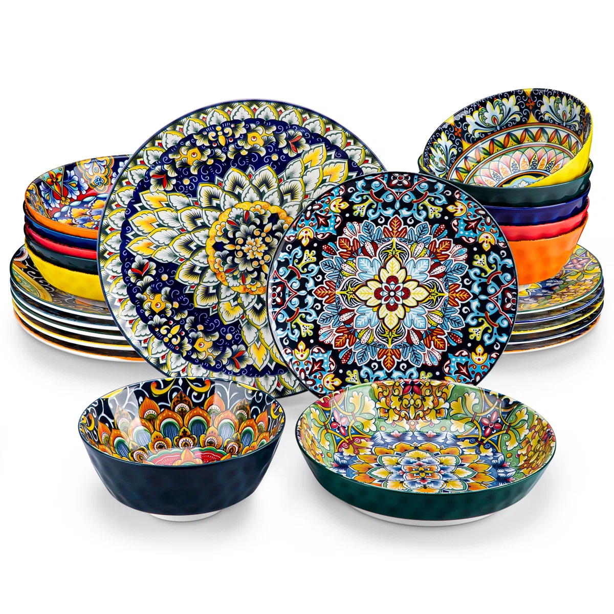 24 Piece Porcelain Dinnerware Set, Service For 6 (Set of 24)