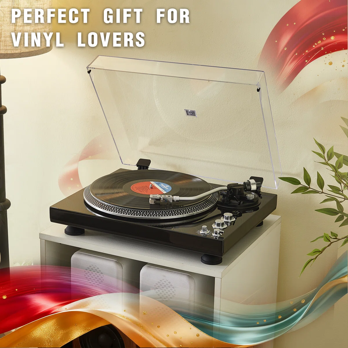 Vintage Belt-Drive Turntable with Bluetooth Output and AT-3600L Cartridge, Black