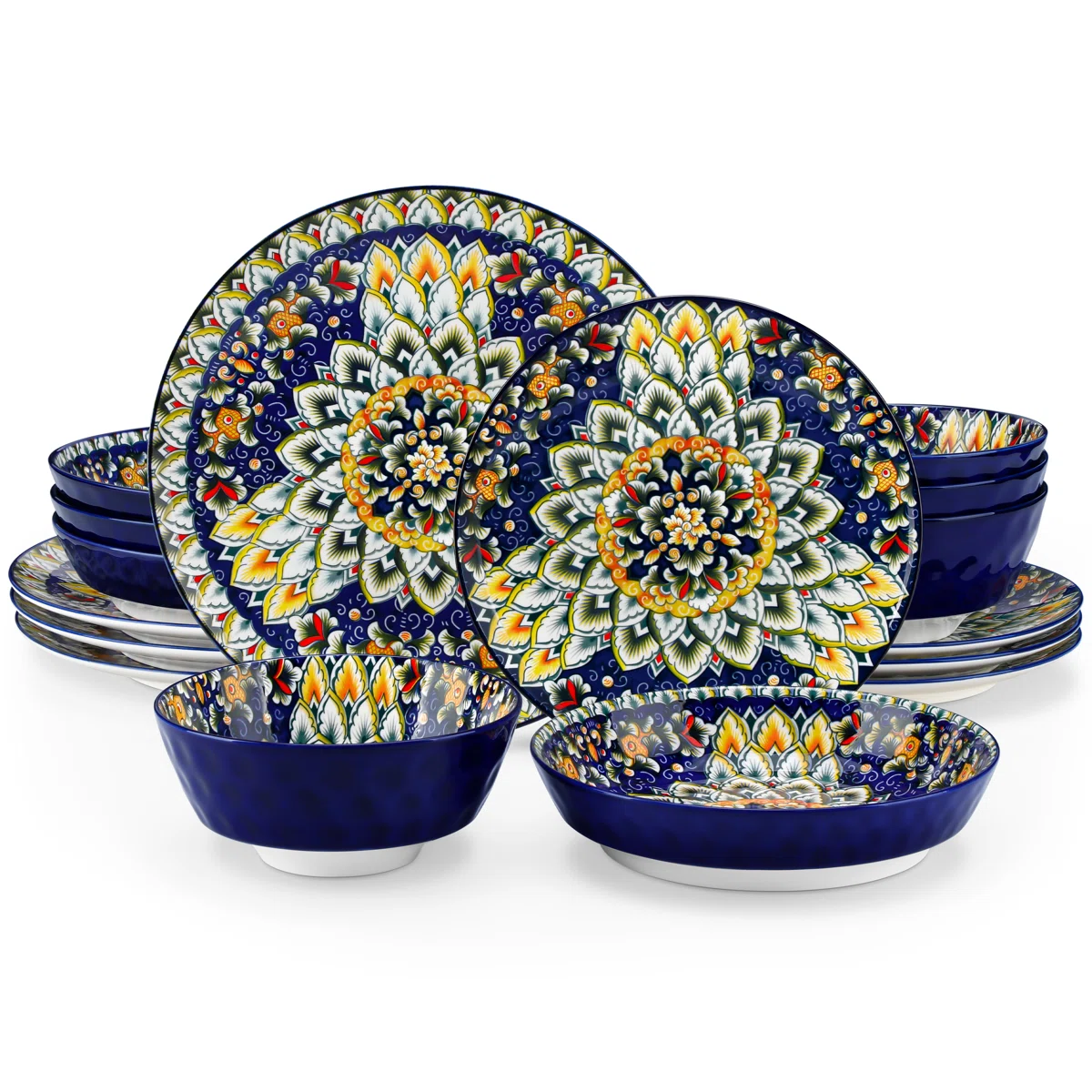 24 Piece Porcelain Dinnerware Set, Service For 6 (Set of 24)