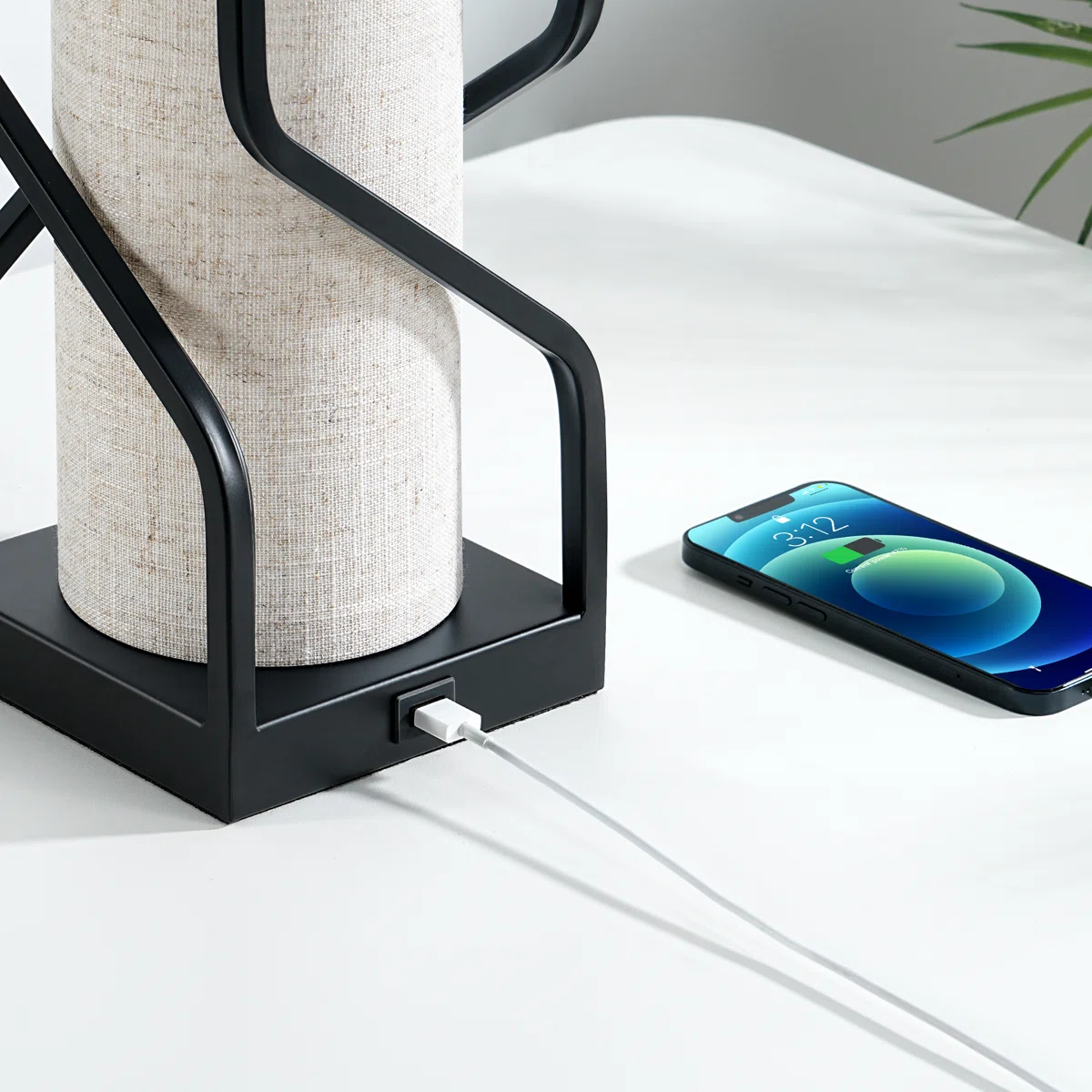 Burdena Metal Touch Control Table Lamp with USB and Bulb Included