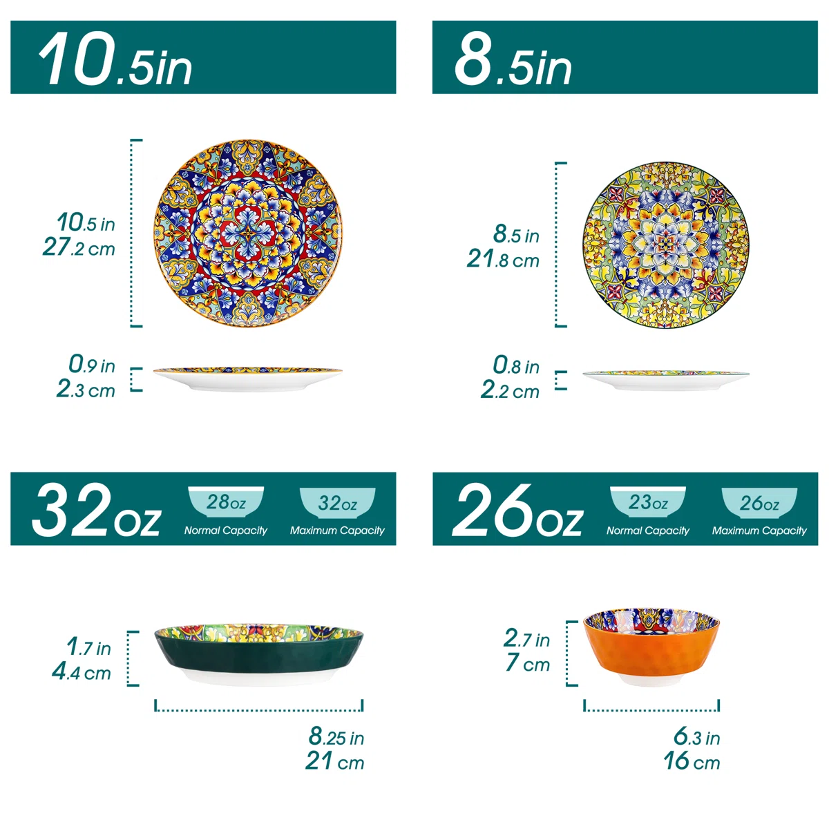 24 Piece Porcelain Dinnerware Set, Service For 6 (Set of 24)