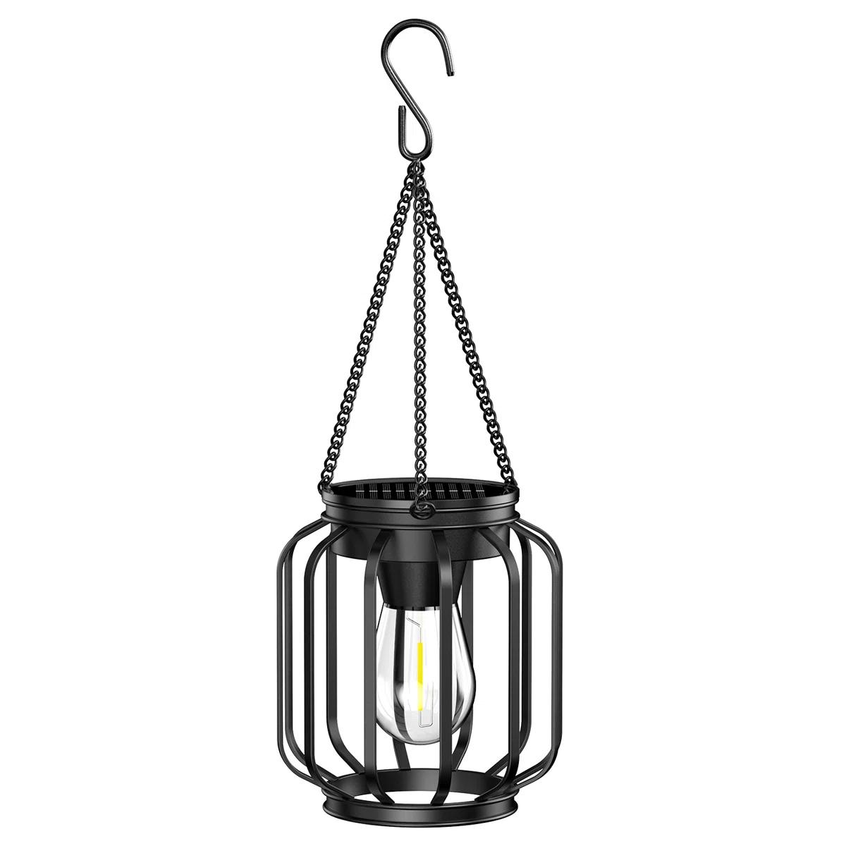 13.49" Solar Powered Integrated LED Outdoor Lantern (Set of 2)