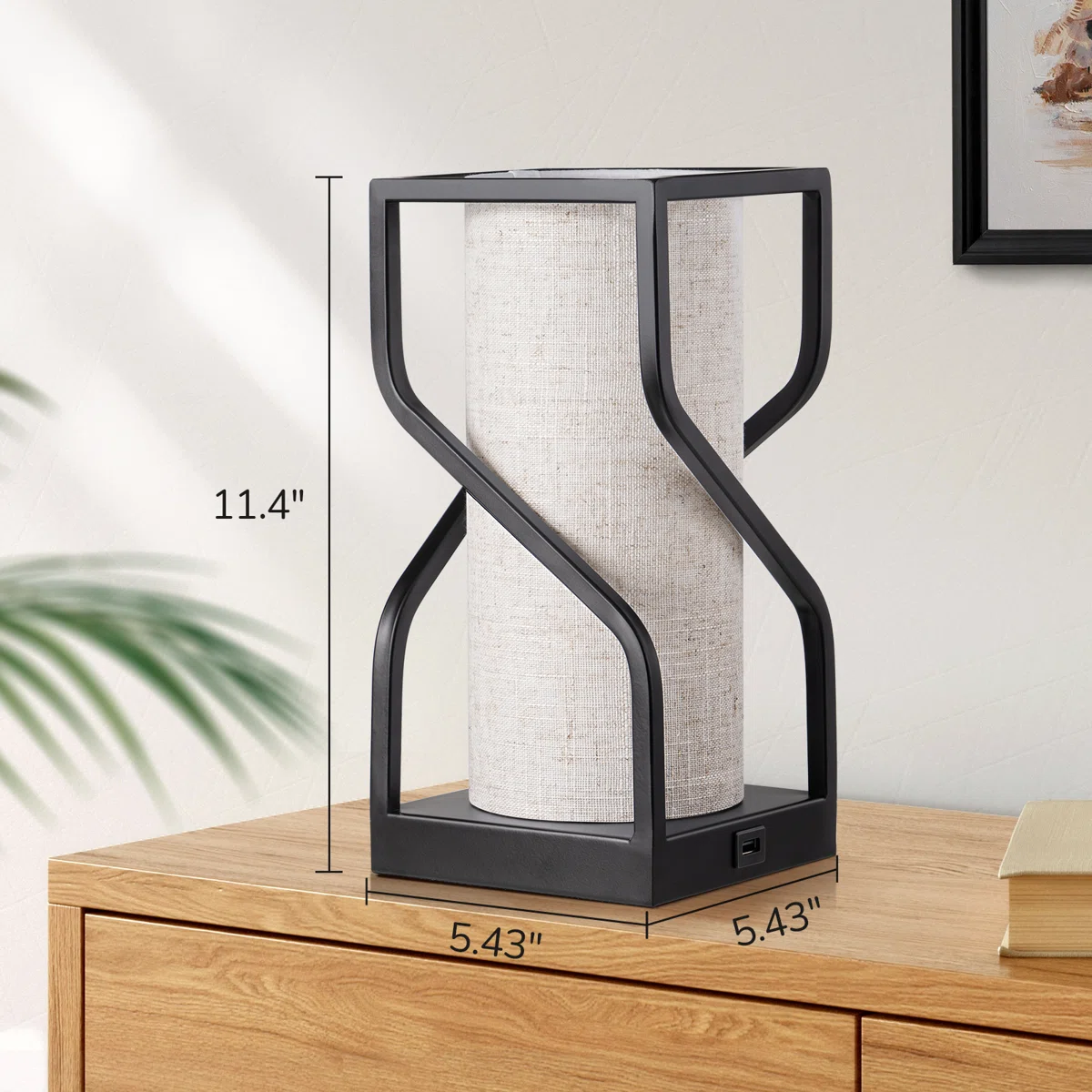 Burdena Metal Touch Control Table Lamp with USB and Bulb Included