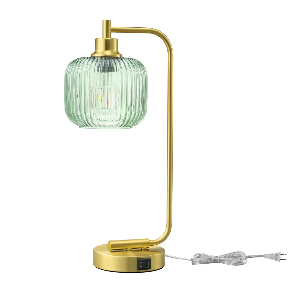 18.5" Dimmable Table Lamp With Usb And Touch Control