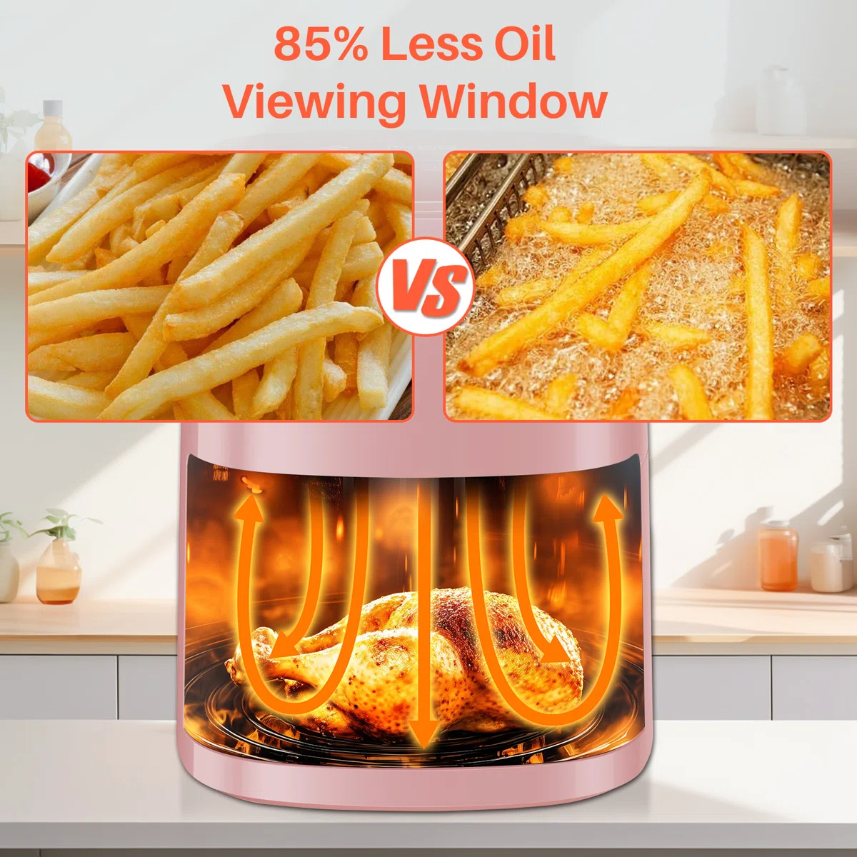 Air Fryer 12-in-1 with 6-Quart Capacity, Viewing Window, Air Fry, Roast, Reheat, Dehydrate, Bake, Steam, And More, 400°F Max Temperature