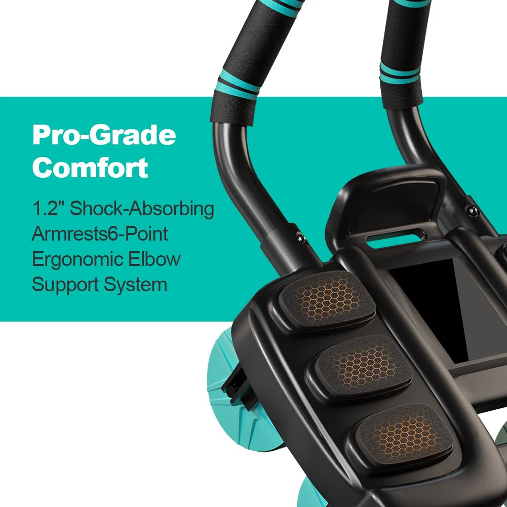 Automatic Rebound Ab Roller Wheel with Elbow Support & 4-Wheel Design