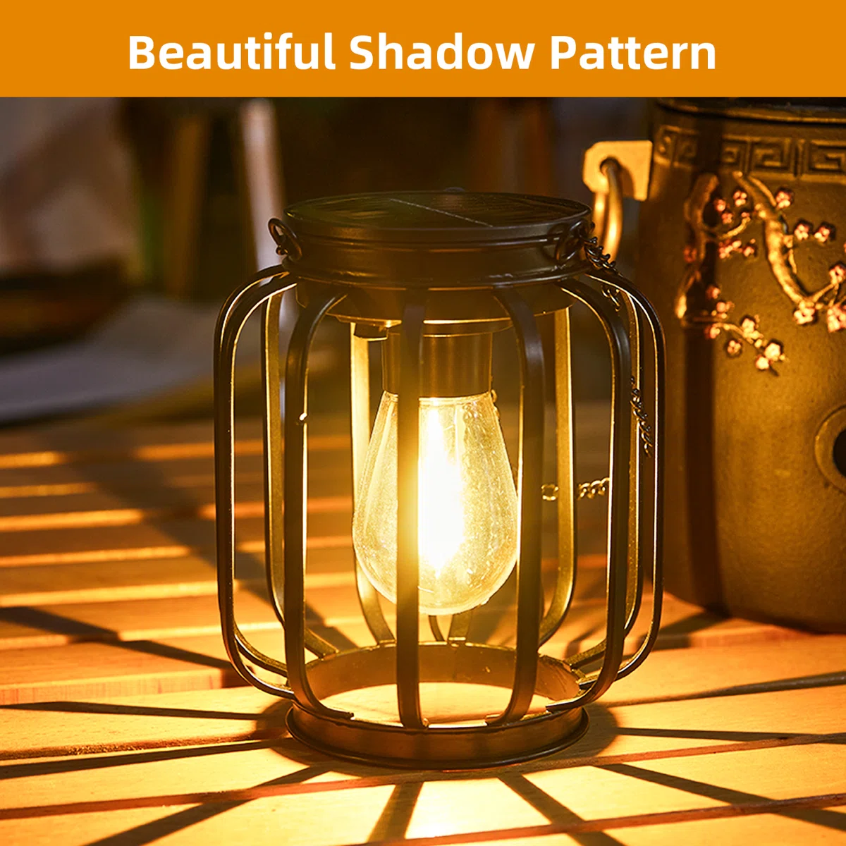 13.49" Solar Powered Integrated LED Outdoor Lantern (Set of 2)