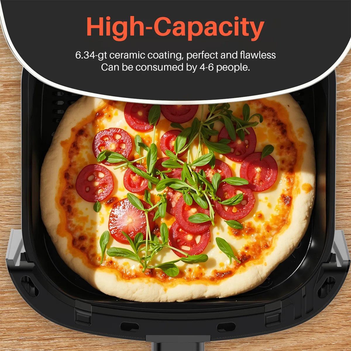 Air Fryer 12-in-1 with 6-Quart Capacity, Viewing Window, Air Fry, Roast, Reheat, Dehydrate, Bake, Steam, And More, 400°F Max Temperature