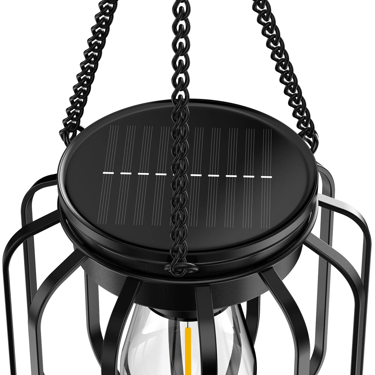 13.49" Solar Powered Integrated LED Outdoor Lantern (Set of 2)