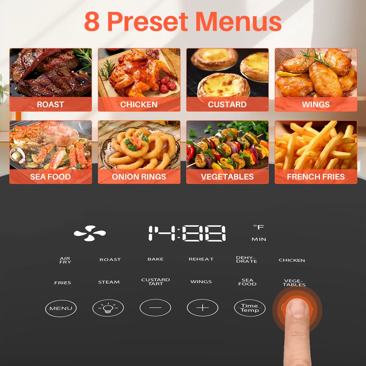 Air Fryer 12-in-1 with 6-Quart Capacity, Viewing Window, Air Fry, Roast, Reheat, Dehydrate, Bake, Steam, And More, 400°F Max Temperature