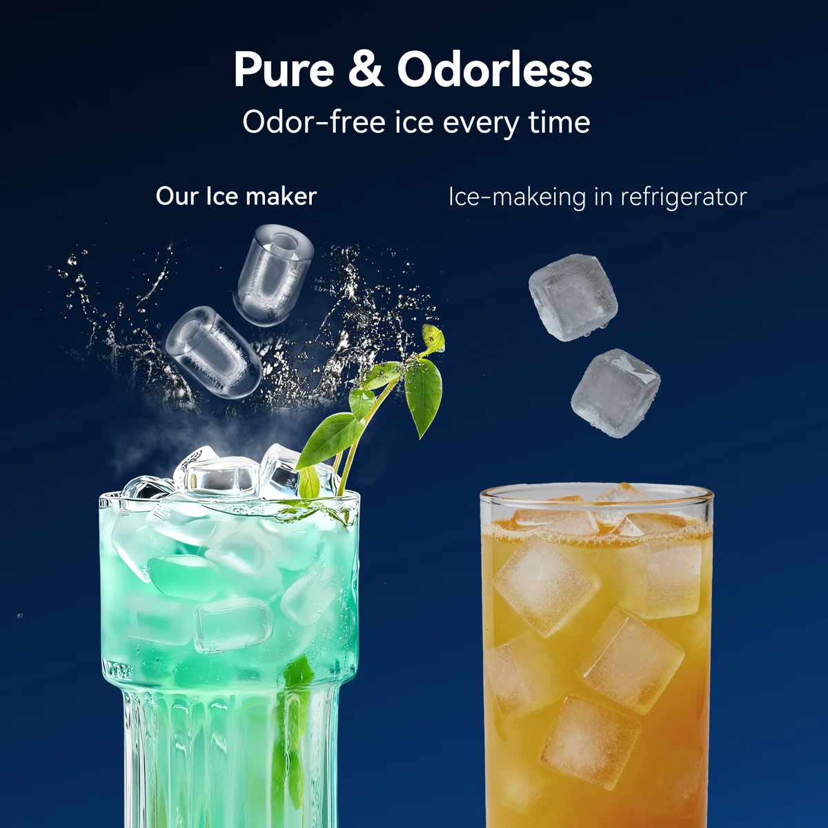 26Lbs. Daily Bullet Ice Countertop Ice Maker Ice Machine With Handle,Self-Cleaning Ice Makers, 26Lbs/24H, 9 Ice Cubes Ready In 6 Mins For Home/Kitchen/Bar/RV/Party/Camping