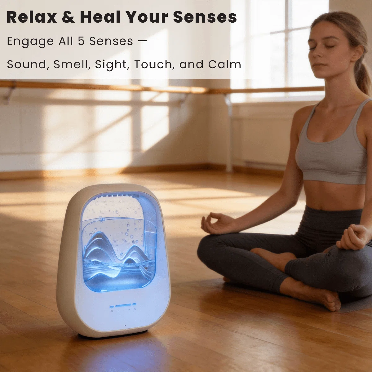 Rain Drop White Noise Machine With Humidifier, Bluetooth Speaker & Aroma Diffuser, 7-color Mood Light And Nature Sounds For Bedroom, Office & Meditation