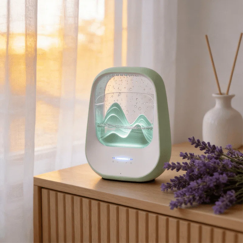 Rain Drop White Noise Machine With Humidifier, Bluetooth Speaker & Aroma Diffuser, 7-color Mood Light And Nature Sounds For Bedroom, Office & Meditation