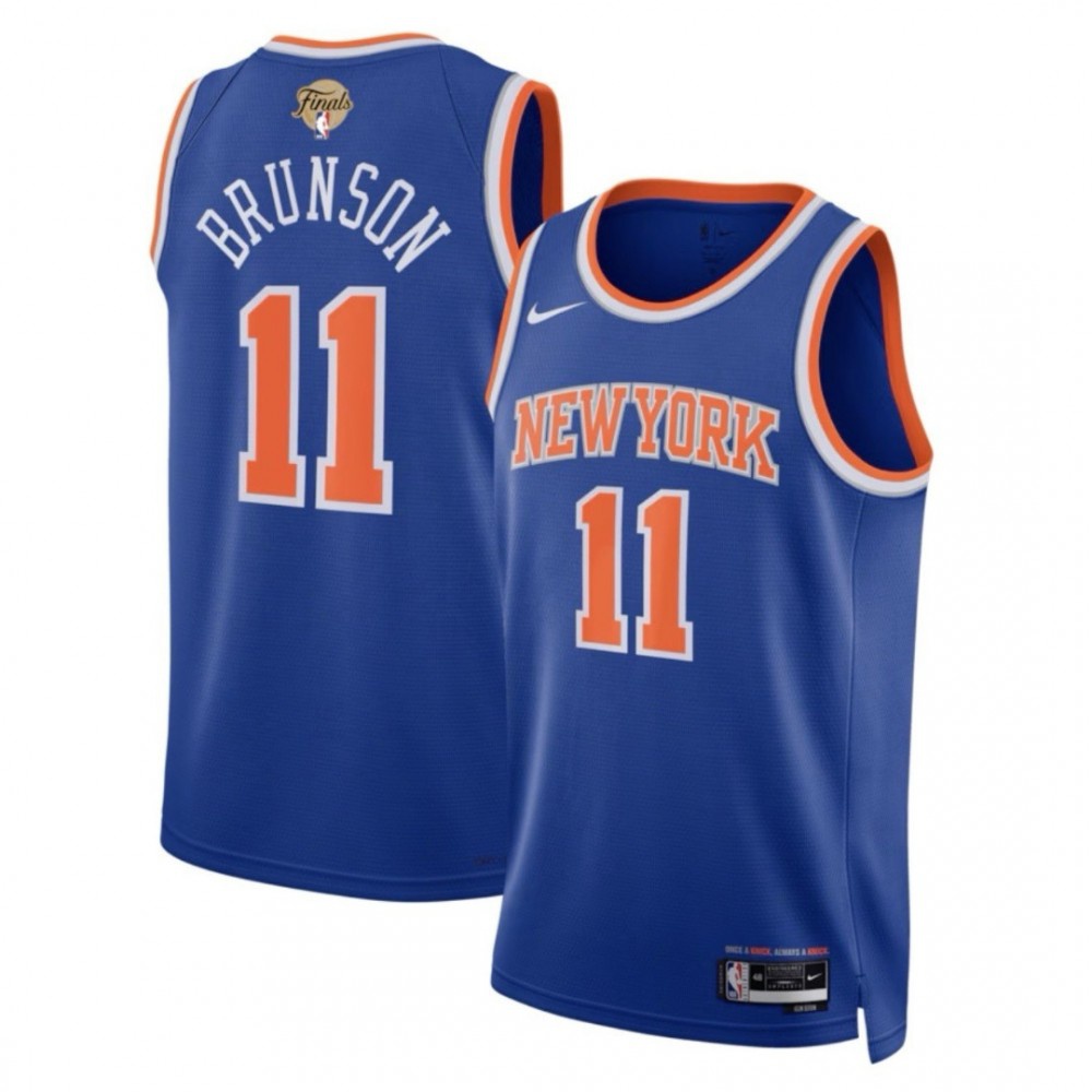 Jalen Brunson New York Knicks Blue 2026 NBA Finals Patch Swingman Jersey - Icon Edition