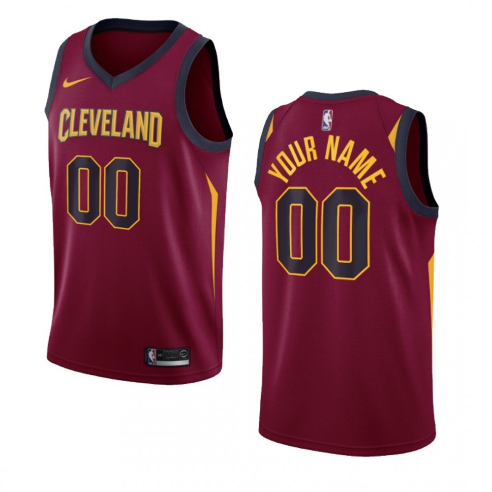 Men's Cleveland Cavaliers Wine Swingman Custom NBA Jersey - Icon Edition