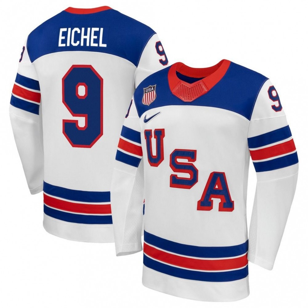 Jack Eichel USA Hockey Olympic 2026 White Away Replica Jersey