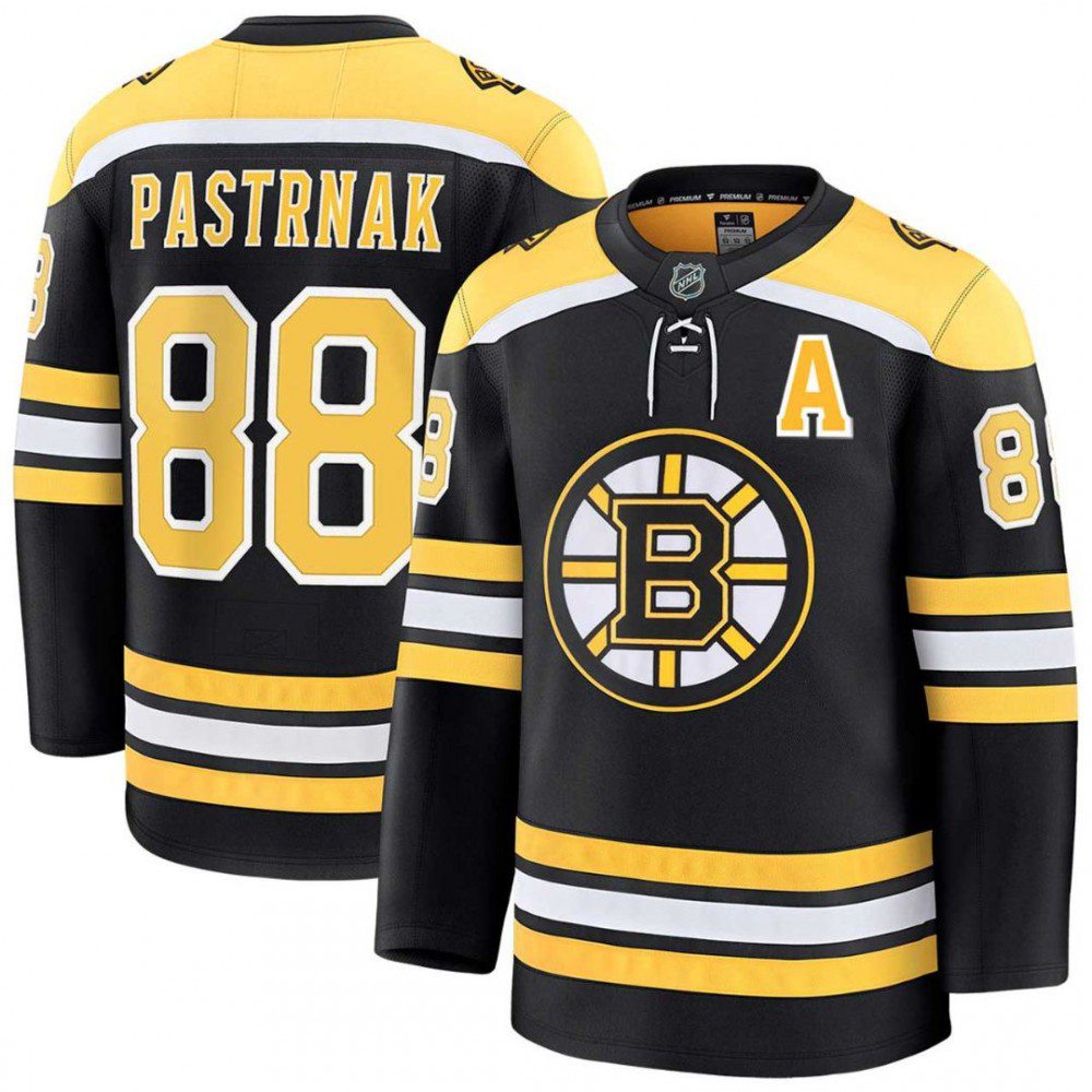 David Pastrnak Boston Bruins Black Home Premium Jersey