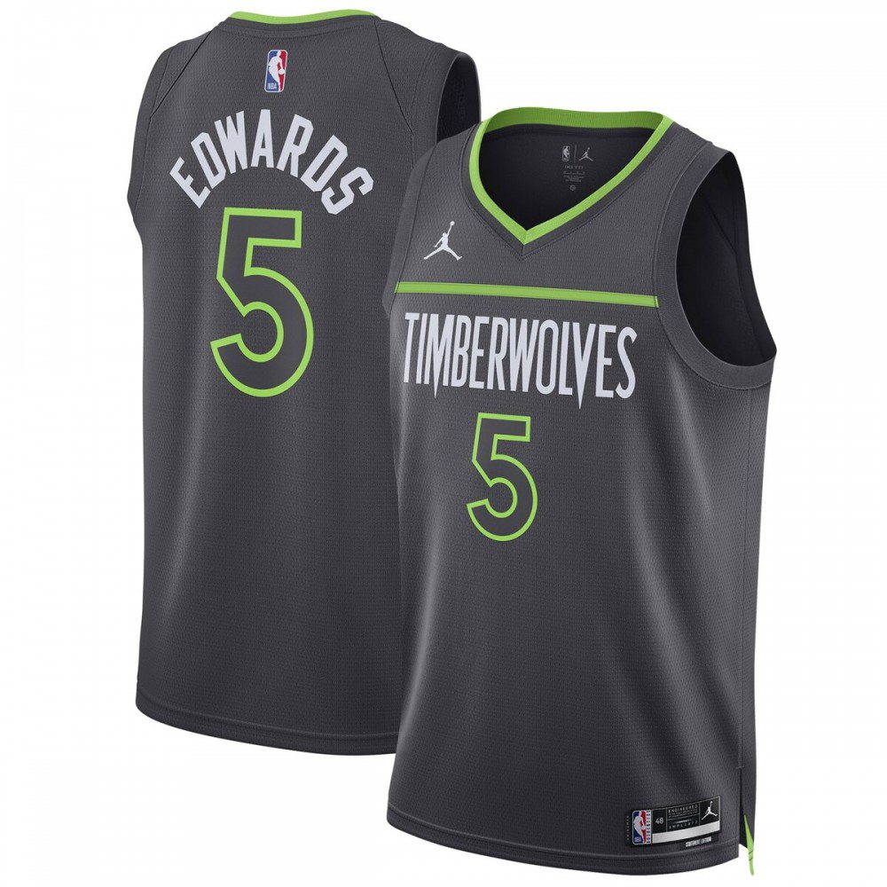 Anthony Edwards Minnesota Timberwolves Jordan Brand Unisex Swingman Black Jersey - Statement Edition