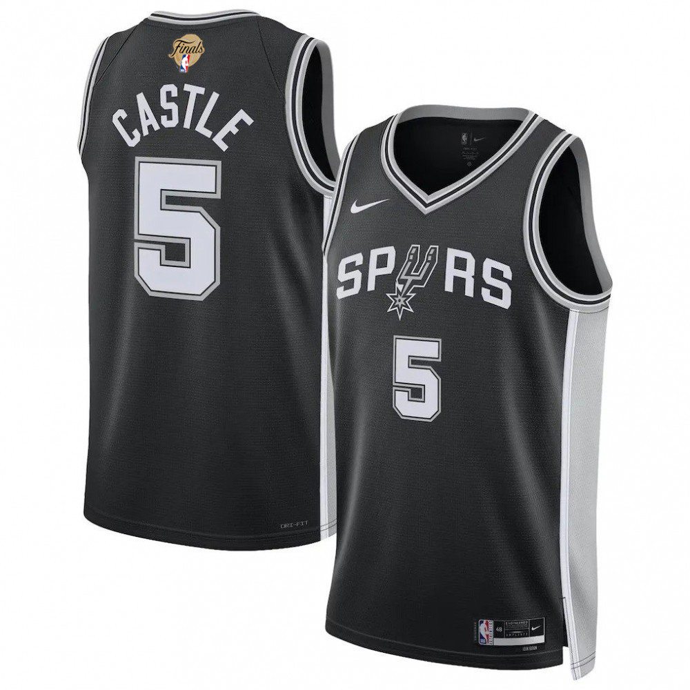 Stephon Castle San Antonio Spurs Black Unisex 2026 NBA Finals Patch Swingman Player Jersey - Icon Edition