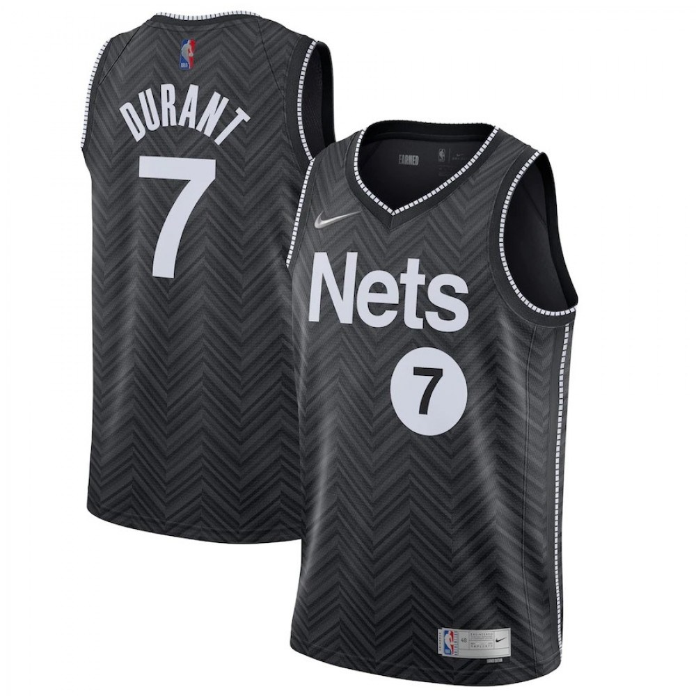 Men's Brooklyn Nets Kevin Durant #7 Black 2020/21 Swingman Player Jersey - Earned Edition