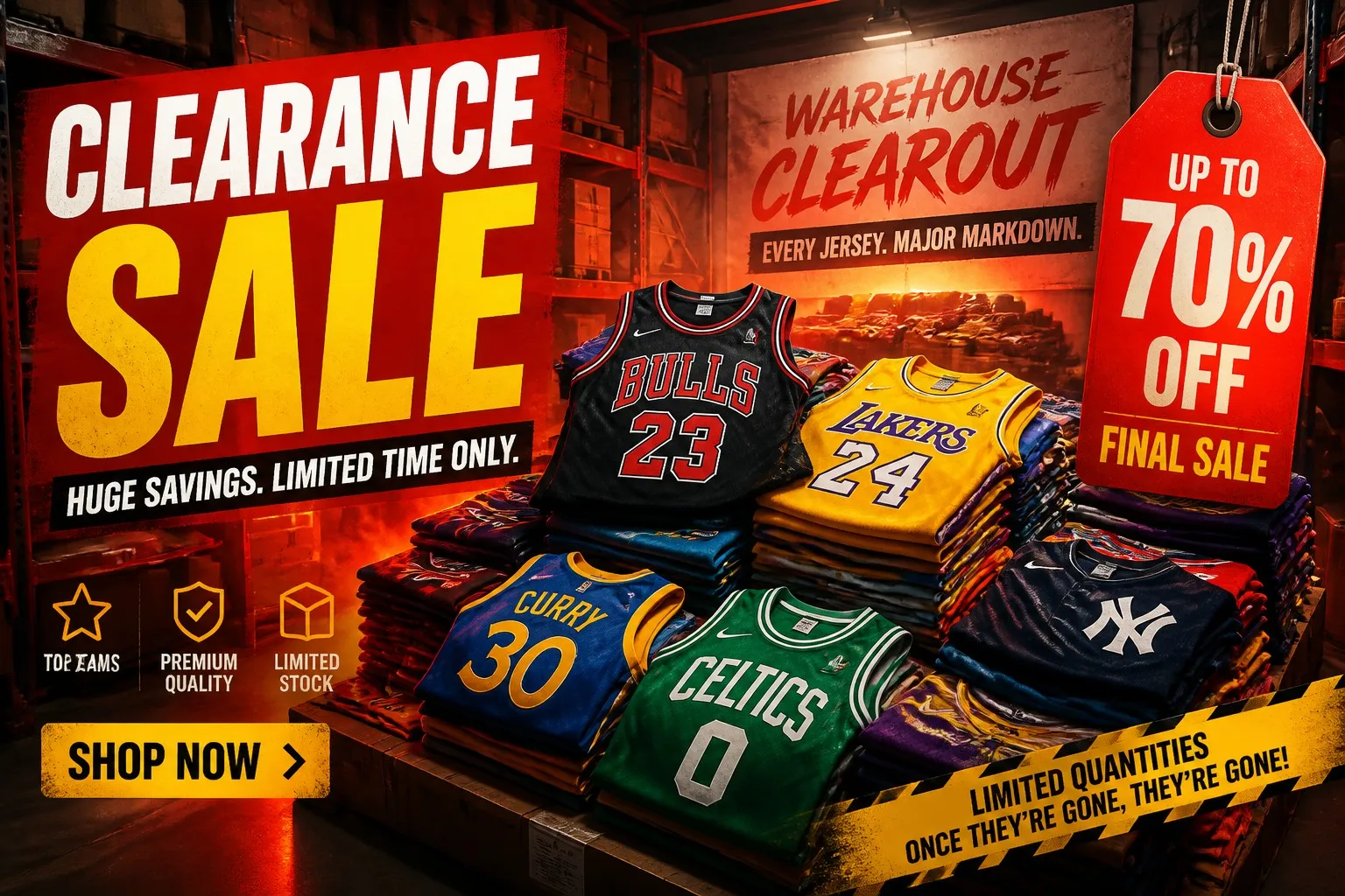 Sports jersey clearance sale warehouse stock up to 40 percent off