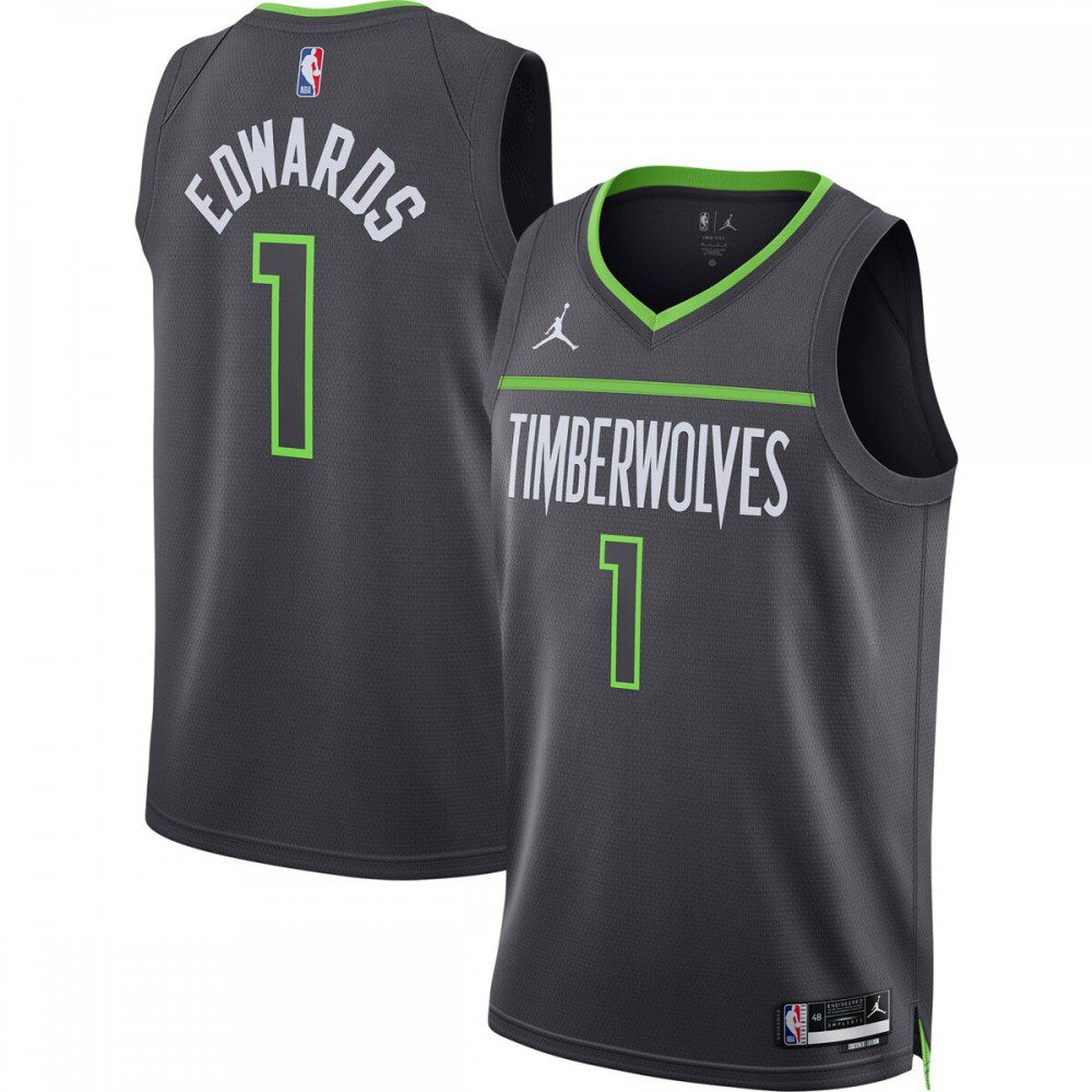 Anthony Edwards Minnesota Timberwolves Jordan Brand 2022/23 Statement Edition Swingman Black Jersey