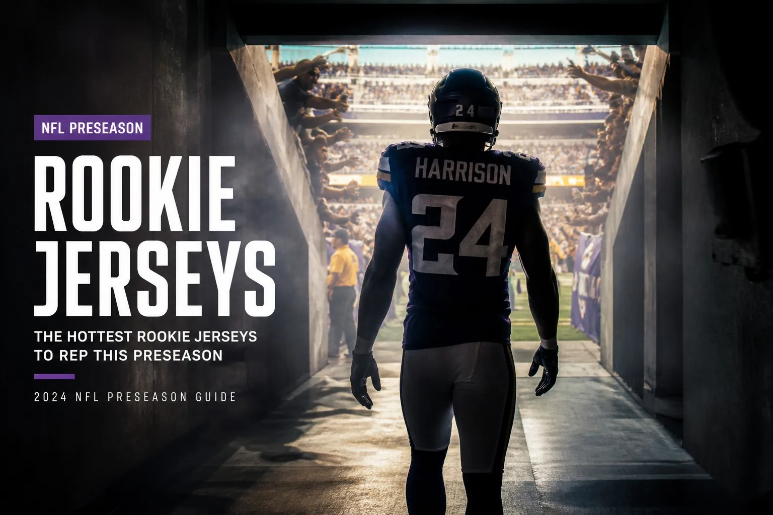 NFL preseason rookie jersey wrap-up cover with stadium tunnel