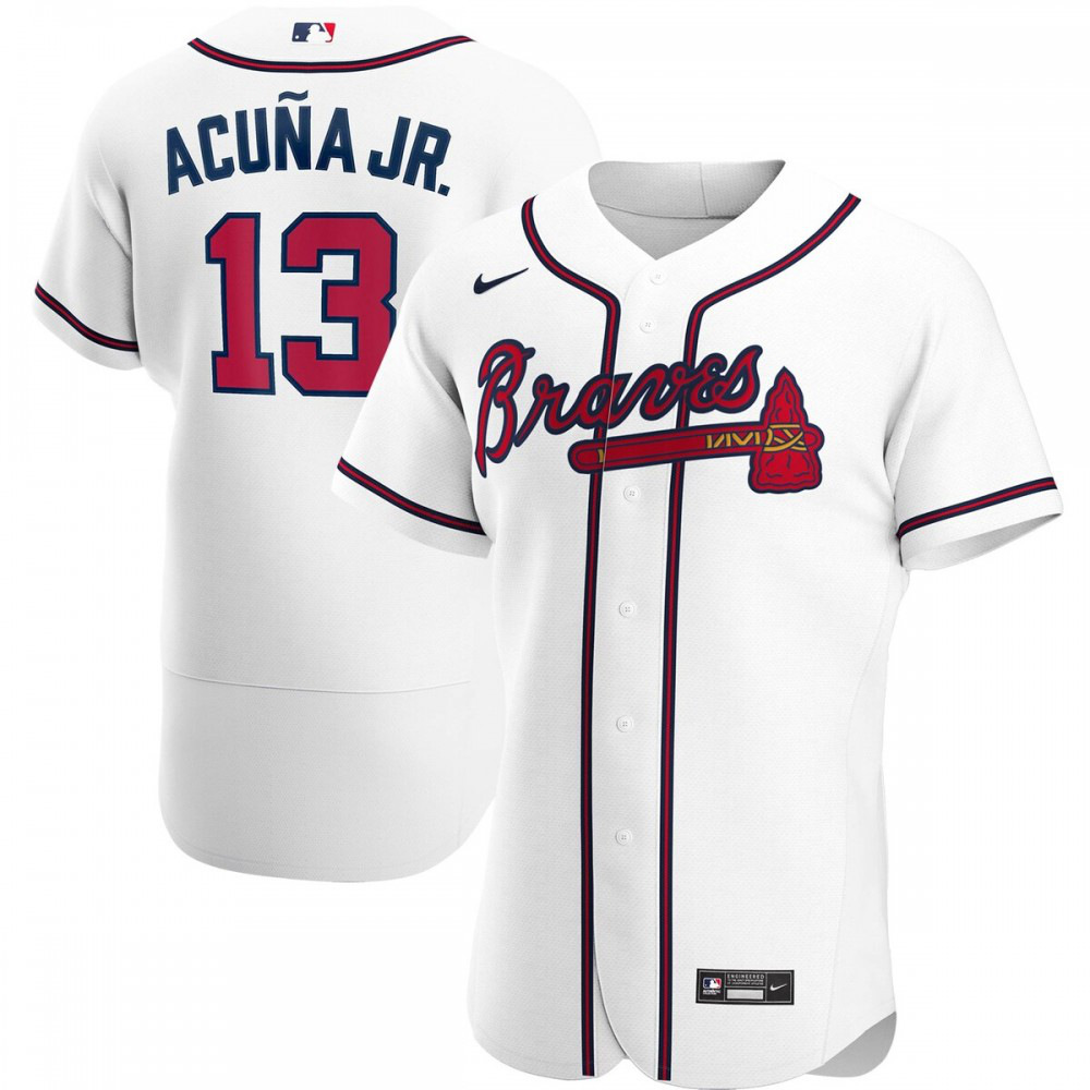 Ronald Acuna Jr. Atlanta Braves Home Authentic Player Jersey - White-Pro Kit Vault | Brand New 26/27 Sports Jerseys