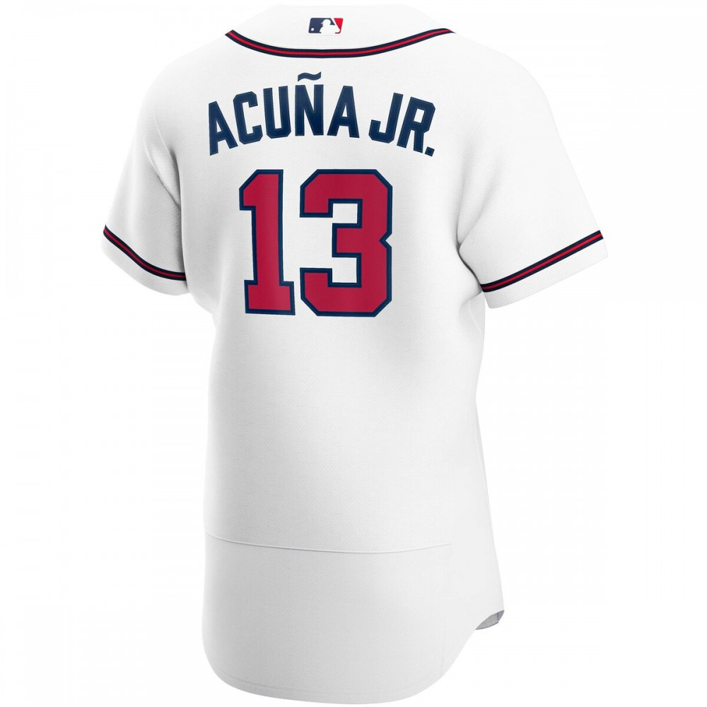 Ronald Acuna Jr. Atlanta Braves Home Authentic Player Jersey - White-Pro Kit Vault | Brand New 26/27 Sports Jerseys