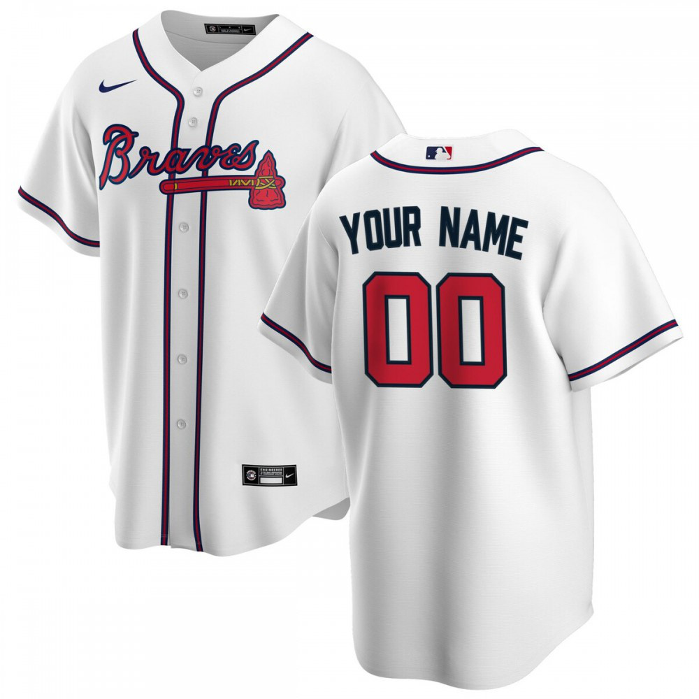 Atlanta Braves Youth Home Replica Custom Jersey - White-Pro Kit Vault | Brand New 26/27 Sports Jerseys